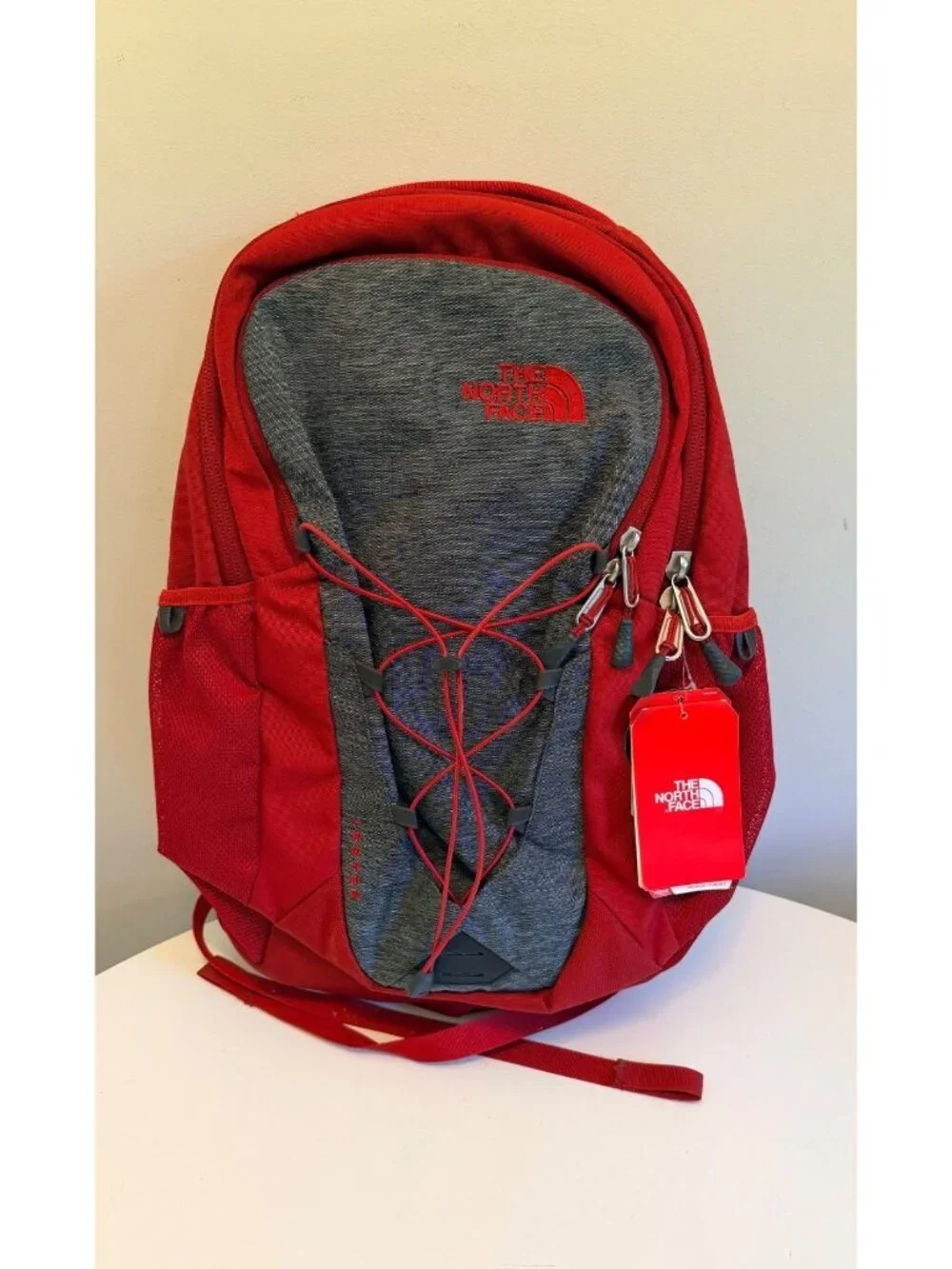 NWT The North Face Jester Backpack Red/Gray FlexVent Laptop Compatible